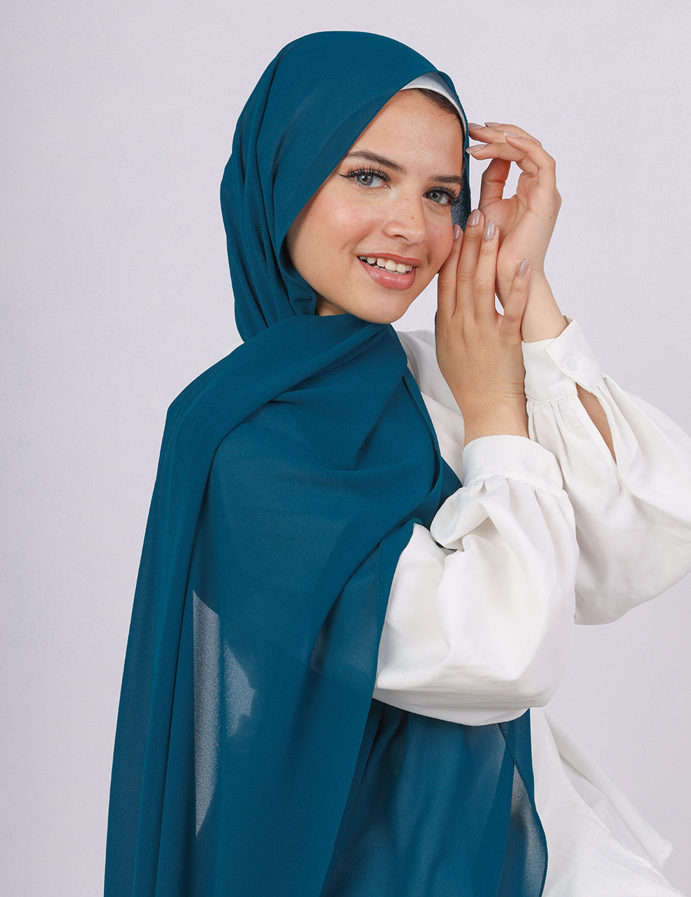 Premium Chiffon Hijab-Petrol - Le Voile Americas