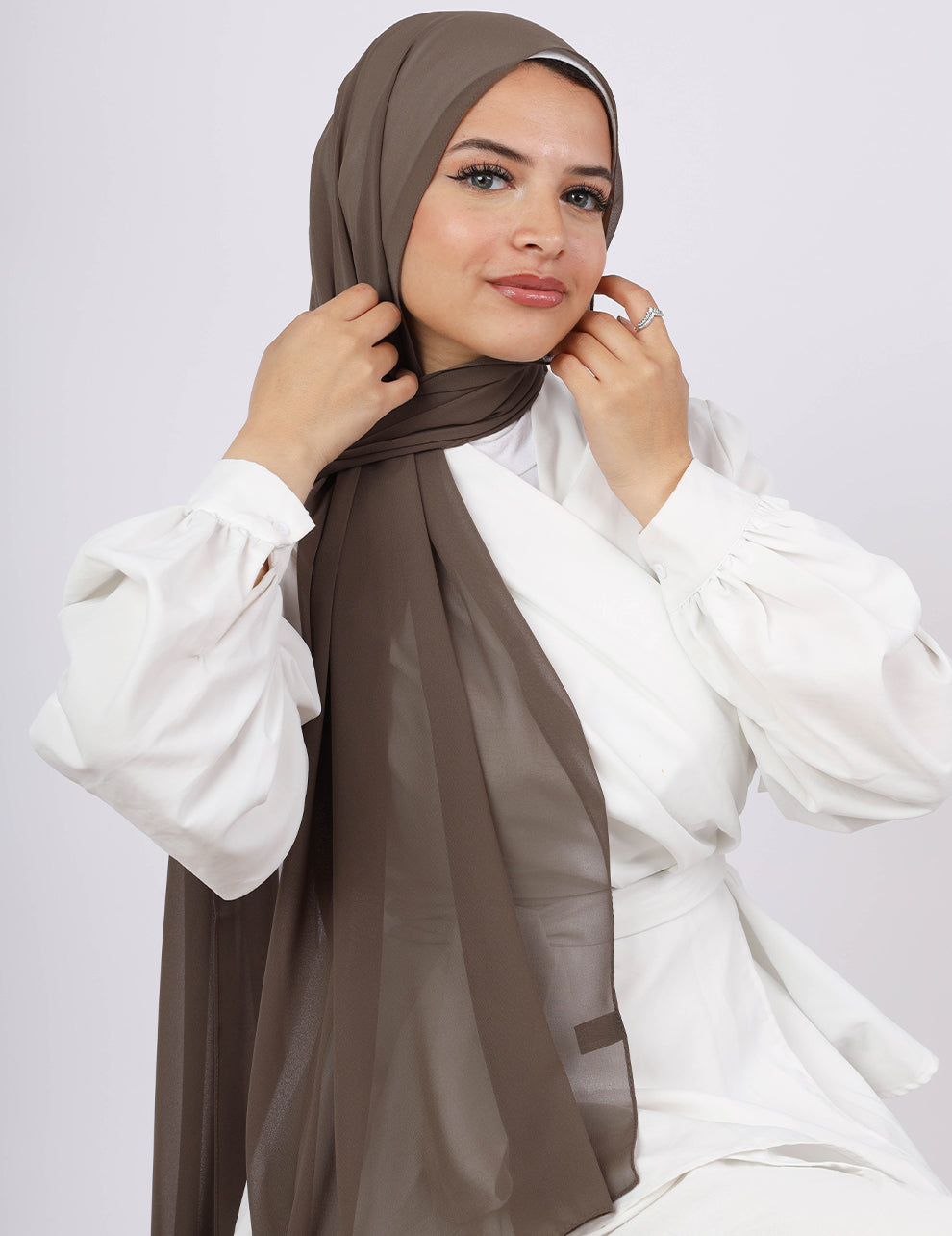 Premium Chiffon Hijab- Brown - Le Voile Americas