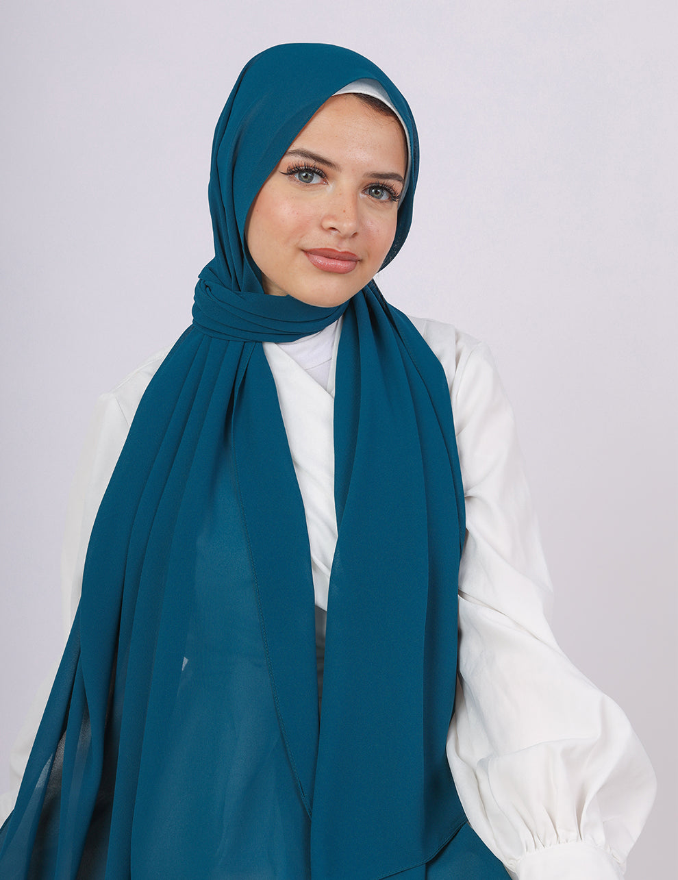 Premium Chiffon Hijab-Petrol - Le Voile Americas