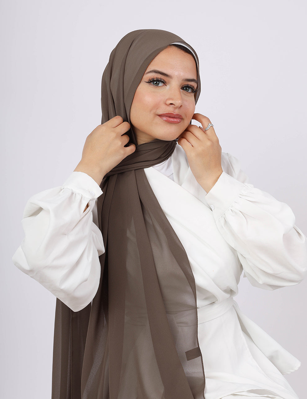 Premium Chiffon Hijab- Brown - Le Voile Americas