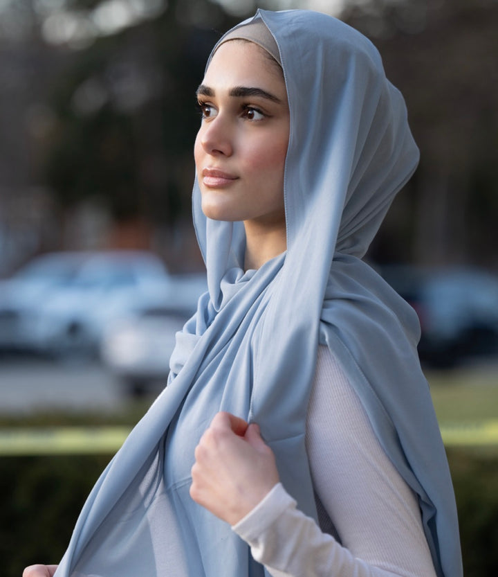 Premium Chiffon Hijab- Light Blue