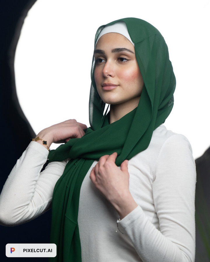 Premium Chiffon Hijab- Green