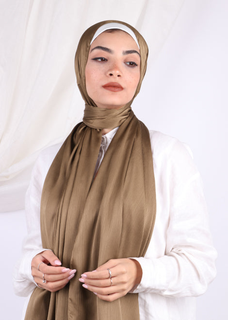Perfect Satin Hijab- Brown - Le Voile Americas