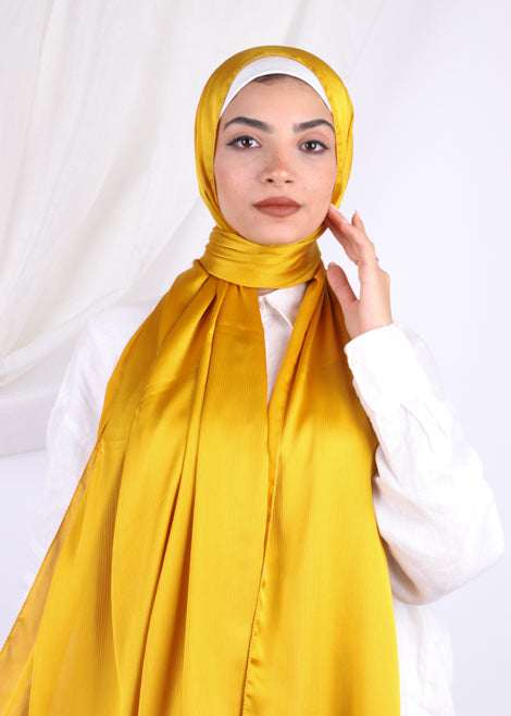 Perfect Satin Hijab-Yellow - Le Voile Americas